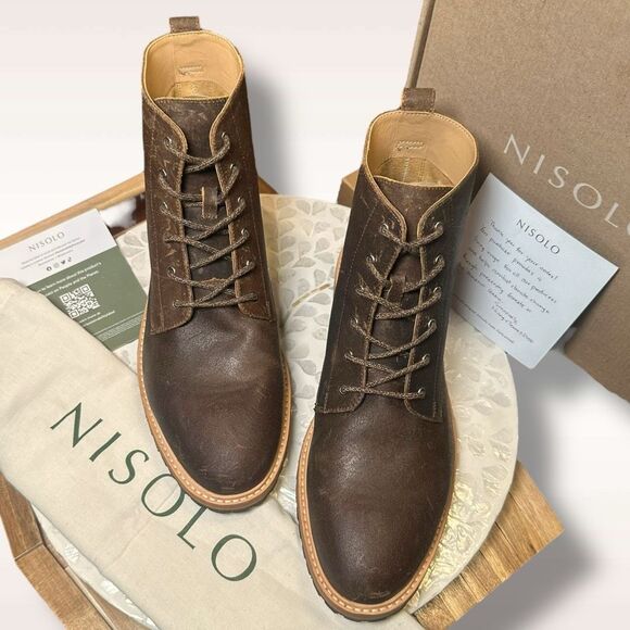 Nisolo $300 All-Weather Martin Andres Boot Waxed Leather Goodyear Welt Mens 11 - Picture 7 of 13